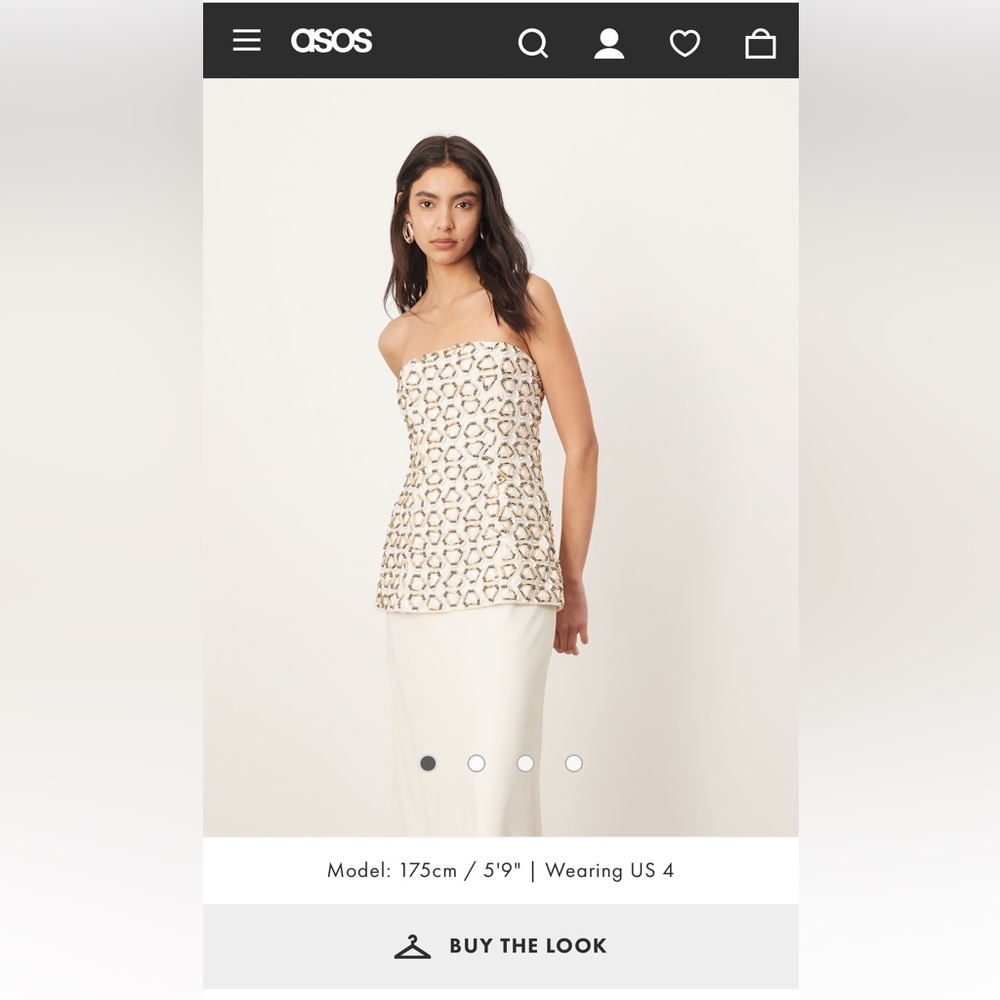 ASOS Strapless Maxi Dress in Cream Leopard Print